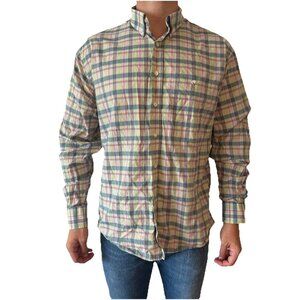 Cotton Brothers Plaid Shirt Mens Size XL Cotton Bros Preppy Country Club Classic